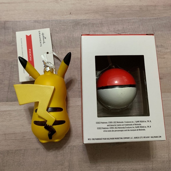 Pokemon Poke Ball and Pikachu Hallmark Christmas Ornaments - Picture 2 of 3